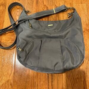 Travelon Gray Crossbody Bag Hobo antitheft travel purse